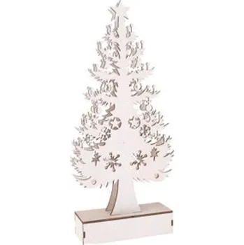 Vánoční dekorace Vánoční dřevěný stromek s LED světlem