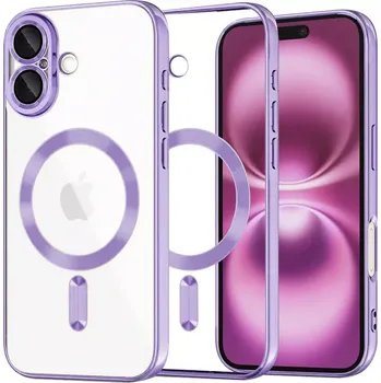 Pouzdro na mobilní telefon Kryt iPhone 16 Plus Techsuit Luxury Crystal MagSafe - fialový