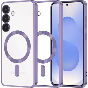 Pouzdro na mobilní telefon Kryt Samsung Galaxy S25 Techsuit Luxury Crystal MagSafe - fialový