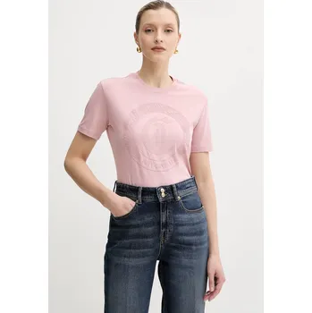 Dámské tričko Bavlněné tričko Just Cavalli 78PAHT01.CJ500 růžová 34X, vel. XS