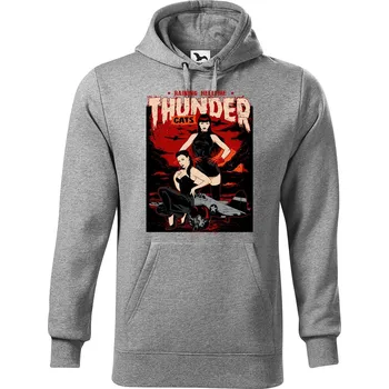 Pánská mikina DOBRÝ TRIKO Pánská mikina s potiskem Thunder cats Velikost pánské mikiny: 4XL, Barva: Tmavě šedý melír