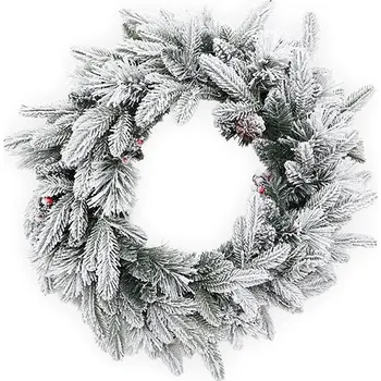 Vánoční dekorace All4Customer Vánoční věnec zasněžený 50 LED 60 cm