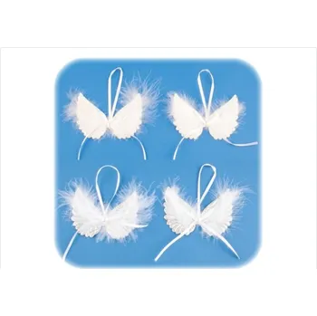 Vánoční dekorace Andělská křídla bílá 9 x 6 cm 2 kusy různé motivy