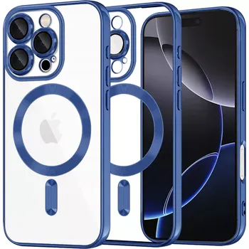 Pouzdro na mobilní telefon Kryt iPhone 16 Pro Max Techsuit Luxury Crystal MagSafe - modrý