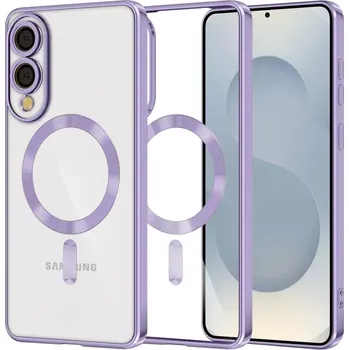 Pouzdro na mobilní telefon Kryt Samsung Galaxy S25 EDGE Techsuit Luxury Crystal MagSafe - fialový