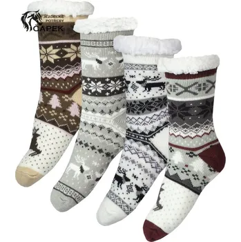 Zimní ponožky Horka -TEDDY- - Vínová - 36-41