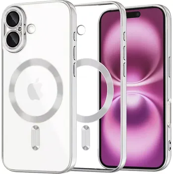 Pouzdro na mobilní telefon Kryt iPhone 16 Plus Techsuit Luxury Crystal MagSafe - stříbrný