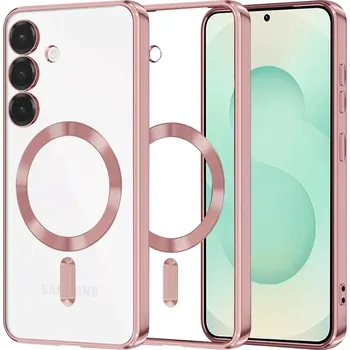 Pouzdro na mobilní telefon Kryt Samsung Galaxy S25 Plus Techsuit Luxury Crystal MagSafe - růžový