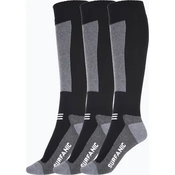 Pánské ponožky Lyžařské ponožky Surfanic Endurance Merino 3 pack black