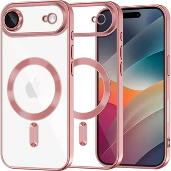 Pouzdro na mobilní telefon Kryt iPhone 17 Air Techsuit Luxury Crystal MagSafe - růžový