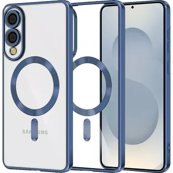 Pouzdro na mobilní telefon Kryt Samsung Galaxy S25 EDGE Techsuit Luxury Crystal MagSafe - modrý