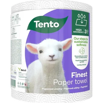 Utěrka Papírová utěrka v roli TENTO Finest 3-vrstvá, 100% celulóza 55m