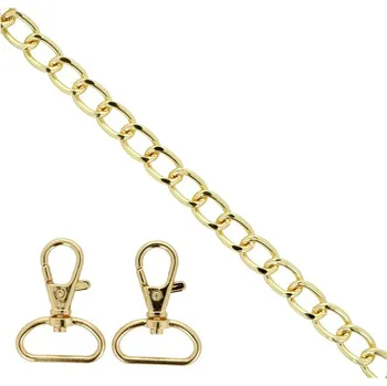Řetízek Natana zlatý řetízek a karabinky na kabelku 100 cm