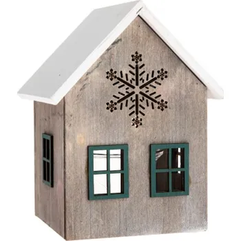 Svícen Vánoční svícen Domeček 15 cm šedý