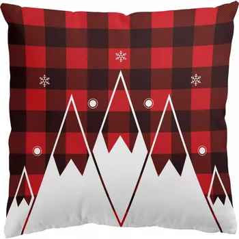 Povlak na dekorativní polštářek Povlak na polštář VELVET JOY Hory 45x45 cm - červený