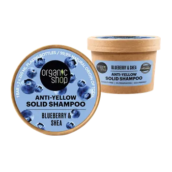 Šampon ORGANIC SHOP Tuhý šampon pro blond vlasy Borůvka a bambucké máslo 60 g