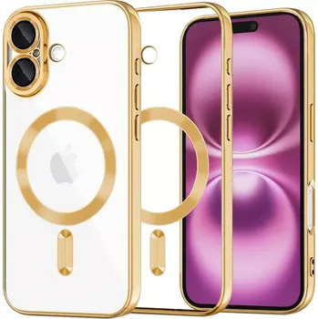Pouzdro na mobilní telefon Kryt iPhone 16 Plus Techsuit Luxury Crystal MagSafe - zlatý