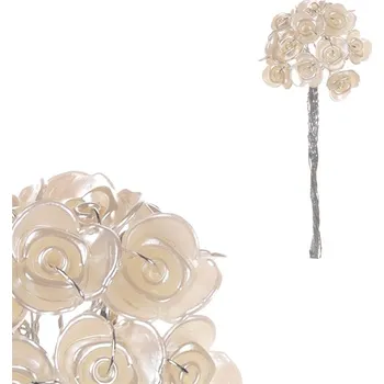 Autronic Bílá přízdoba - růžičky, v balení 12 ks, cena za 1 ks, sada 24 ks