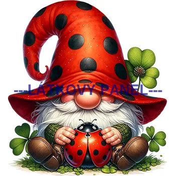 Látkový panel - Skřítek beruškový - AVS-023 Velikost: 30x30cm, Materiál: Kočárkovina