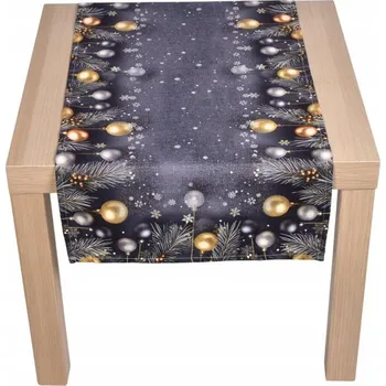 ubrus Forbyt Vánoční ubrus Jehličí a baňky CYH5918C 40x140 cm