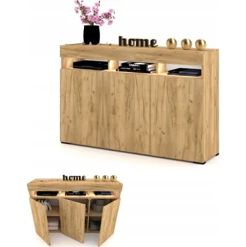 Komoda Komoda Krak Meble 134,7 x 33,8 x 90 cm dub craft zlatý matný