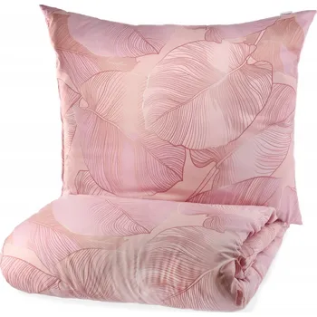 Povlečení Povlečení GALLO z mikrovlákna růžové s listy 200x220 cm HOMLA