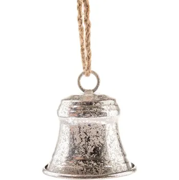 Vánoční dekorace Kovový zvonek stříbrný