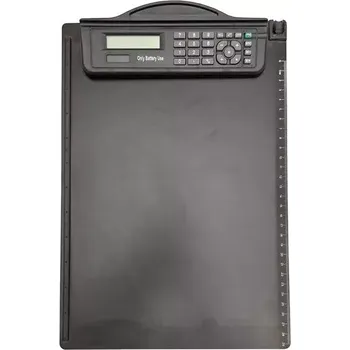 Psací podložka Psací podložka s klipem a kalkulačkou, A4, černá