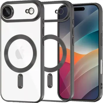 Pouzdro na mobilní telefon Kryt iPhone 17 Air Techsuit Luxury Crystal MagSafe - černý