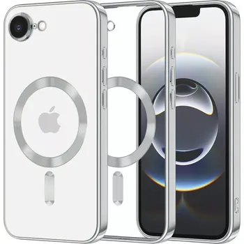 Pouzdro na mobilní telefon Kryt iPhone 16e Techsuit Luxury Crystal MagSafe - stříbrný