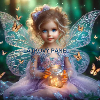 Látkový panel - Motýlí víla - AVS-001 Velikost: 20x20cm, Materiál: Kočárkovina