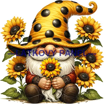 Látkový panel - Skřítek slunečnicový - AVS-011 Velikost: 15x15cm, Materiál: Bavlna