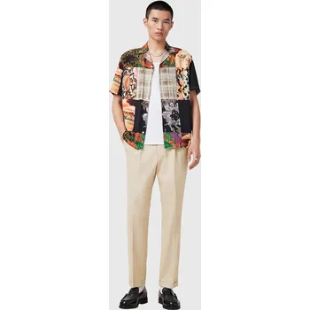 Pánské kalhoty Kalhoty s příměsí vlny AllSaints TALLIS pánské, béžová barva, ve střihu cargo, M032TB 08X, vel. 36