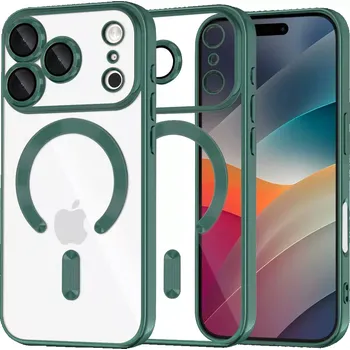 Pouzdro na mobilní telefon Kryt iPhone 17 Pro Max Techsuit Luxury Crystal MagSafe - tmavě zelený