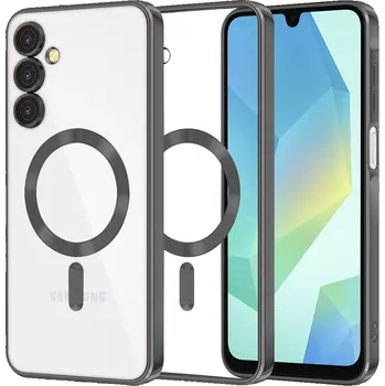 Pouzdro na mobilní telefon Kryt Samsung Galaxy A16 4G/5G Techsuit Luxury Crystal MagSafe - černý