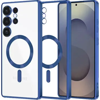 Pouzdro na mobilní telefon Kryt Samsung Galaxy S25 Ultra Techsuit Luxury Crystal MagSafe - modrý