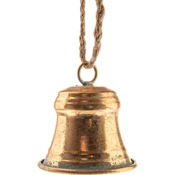 Vánoční dekorace Kovový zvonek zlatý