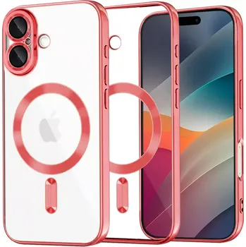Pouzdro na mobilní telefon Kryt iPhone 17 Techsuit Luxury Crystal MagSafe - červený