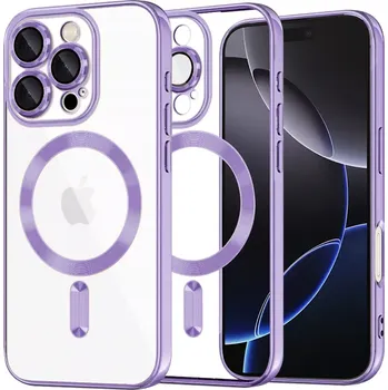 Pouzdro na mobilní telefon Kryt iPhone 16 Pro Max Techsuit Luxury Crystal MagSafe - fialový