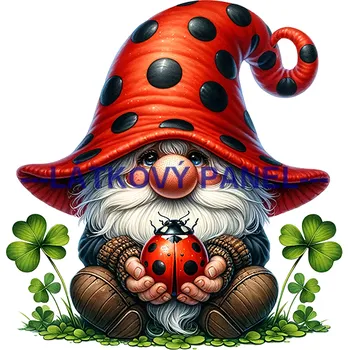 Látkový panel - Skřítek beruškový - AVS-024 Velikost: 15x15cm, Materiál: Kočárkovina