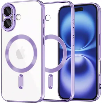 Pouzdro na mobilní telefon Kryt iPhone 16 Techsuit Luxury Crystal MagSafe - fialový