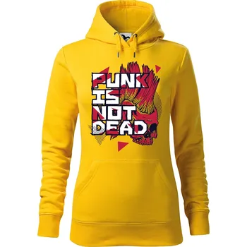 Dámská mikina DOBRÝ TRIKO Dámská mikina s potiskem Punk Velikost dámské mikiny: S, Barva: Žlutá