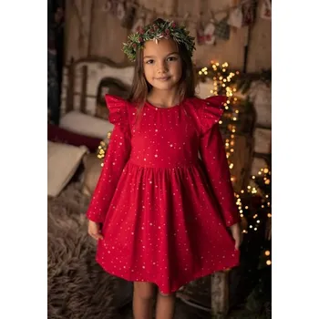 Dívčí šaty Dívčí slavnostní Lily Grey stars šaty - červené - 98