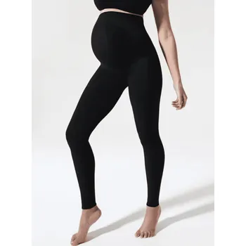 Těhotenské legíny High Comfort Mom - černé bavlněné Velikost: 3XL