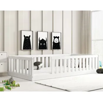 Dětská postel Dětská Montessori postel z masivu borovice BELLA 190x90 cm - bílá