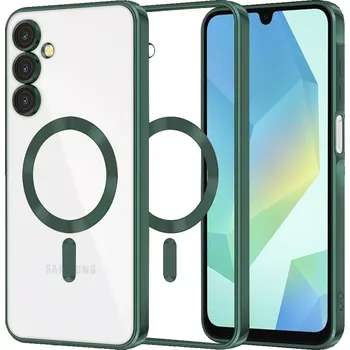 Pouzdro na mobilní telefon Kryt Samsung Galaxy S25 Techsuit Luxury Crystal MagSafe - tmavě zelený