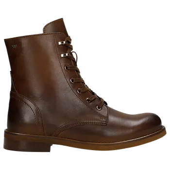 Dámské polobotky Hnědé Dámské Kožené Kotníkové Boty Wojas 6415052 39