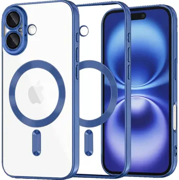 Pouzdro na mobilní telefon Kryt iPhone 16 Techsuit Luxury Crystal MagSafe - modrý