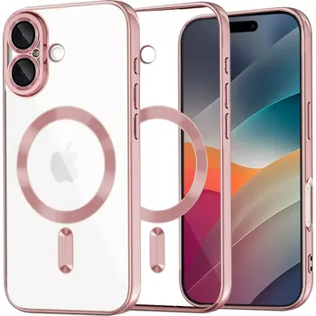 Pouzdro na mobilní telefon Kryt iPhone 17 Techsuit Luxury Crystal MagSafe - růžový