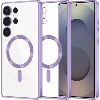 Pouzdro na mobilní telefon Kryt Samsung Galaxy S25 Ultra Techsuit Luxury Crystal MagSafe - fialový